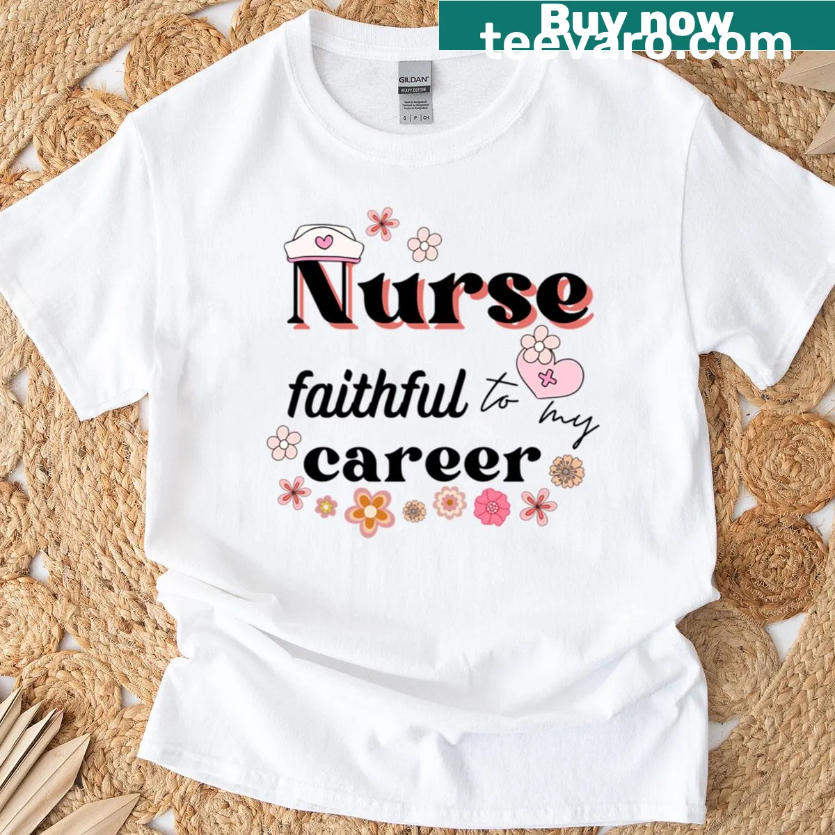 Typography t-shirt expressing commitment to nursing career — on a men's t-shirt