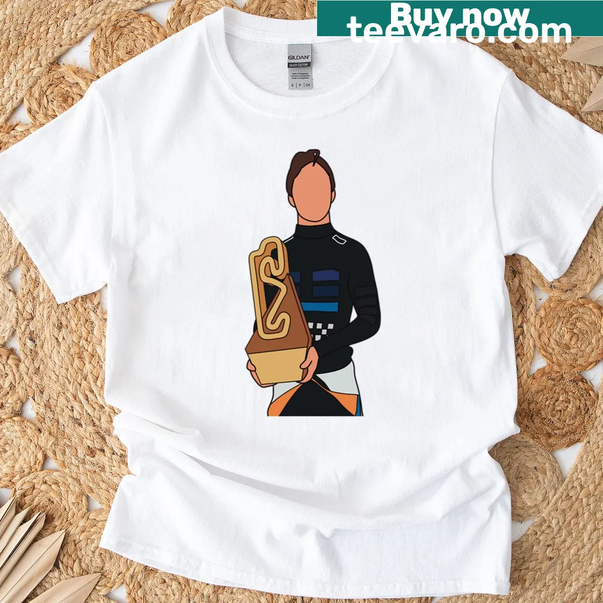 Oversized t-shirt celebrating Oscar's Spain Barcelona Grand Prix 2025 win — on a men's t-shirt