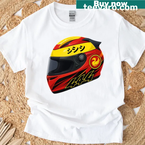 Racing helmet illustration on a t-shirt