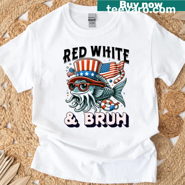 Funny Fourth of July T-shirt with a fishing theme
