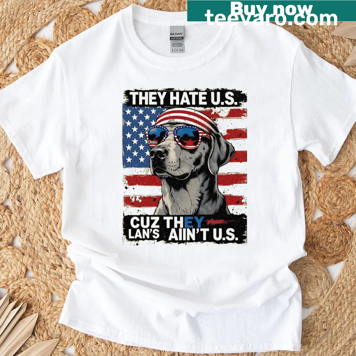Vintage-inspired patriotic icon on a bold T-shirt — on a men's t-shirt