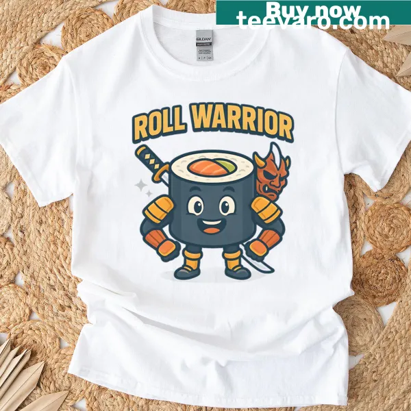Sushi fighter design oversized T-shirt with playful graphic