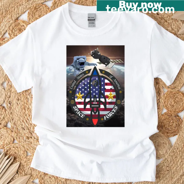 Playful typography Space Forces Active t-shirt