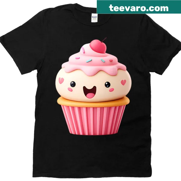 Cute strawberry cupcake graphic T-shirt with USC Honey Trojans theme