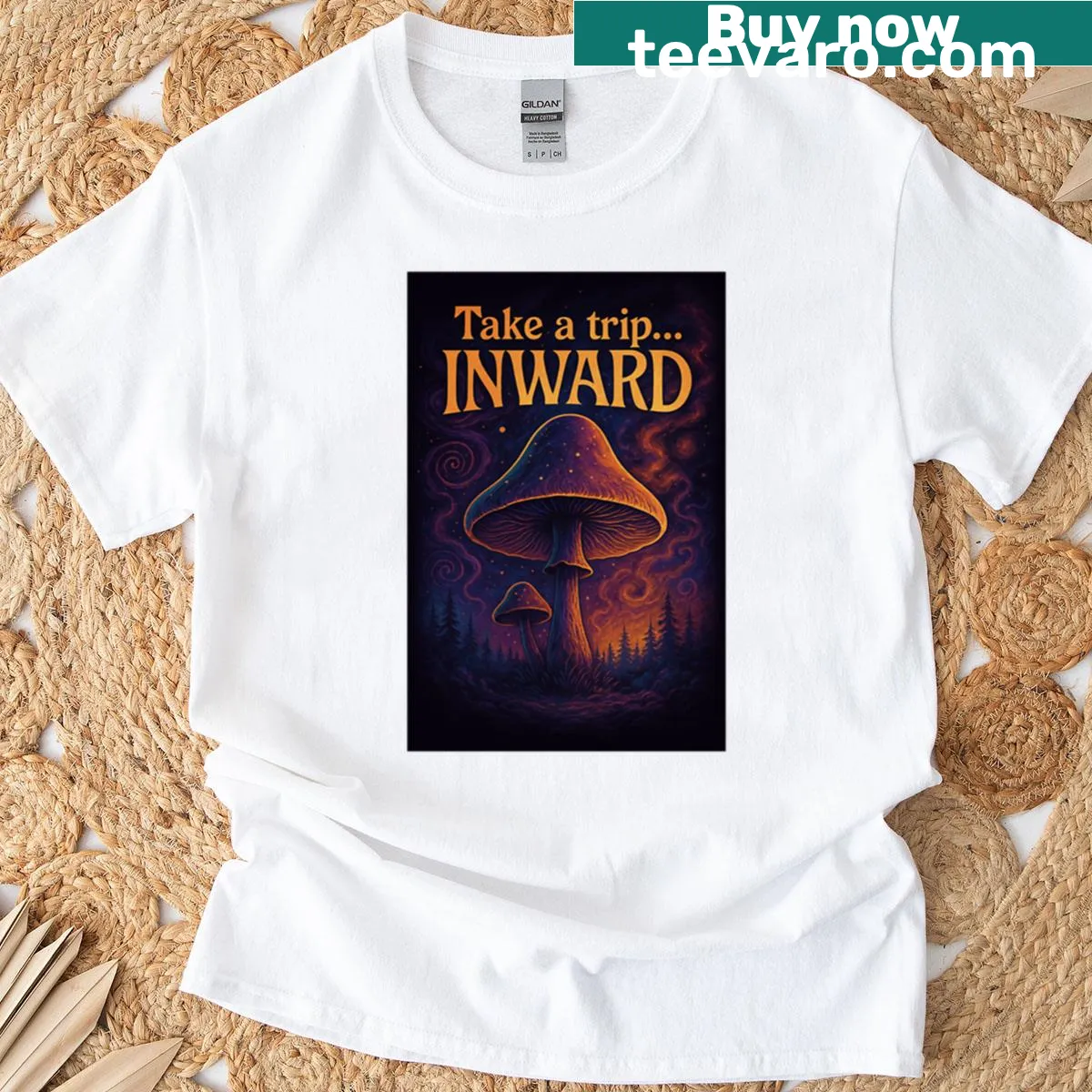 Inspirational typography T-shirt promoting self-discovery — on a men's t-shirt