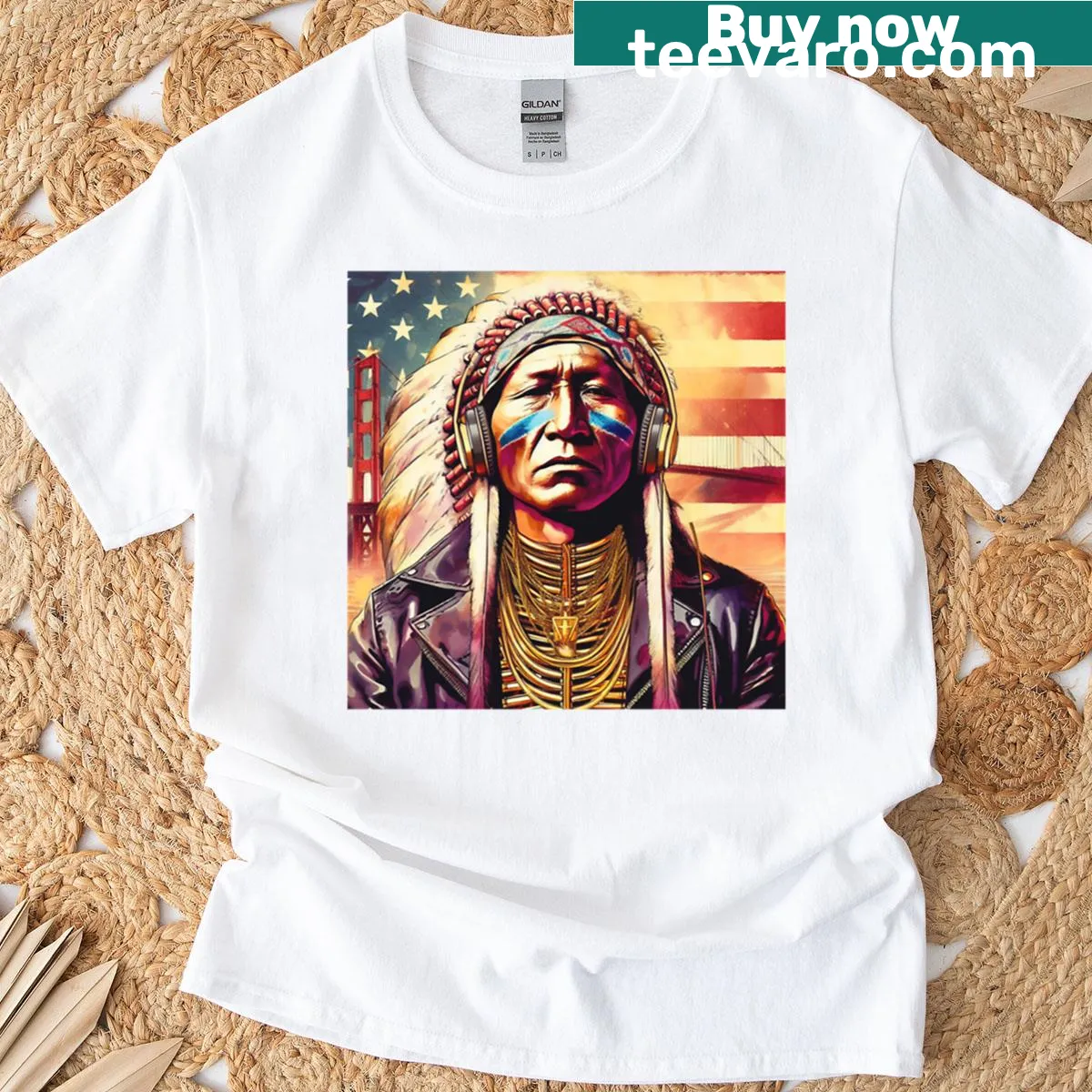 Historical graphic inspired by Alcatraz on an oversized T-shirt — on a men's t-shirt