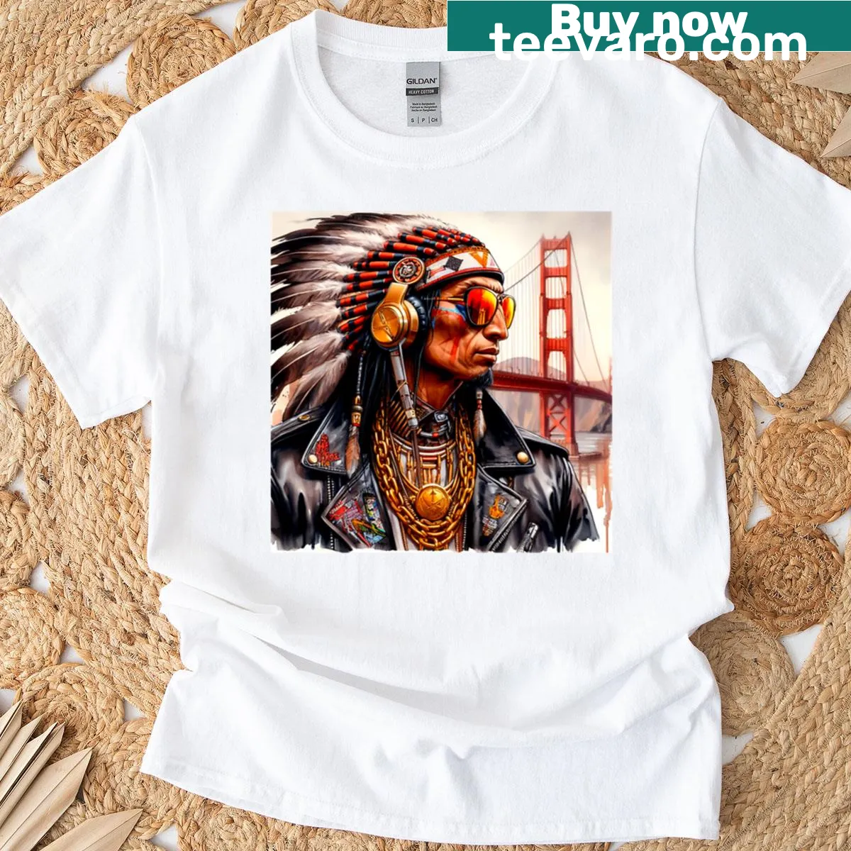 Oversized t-shirt showcasing Alcatraz with thoughtful design — on a men's t-shirt