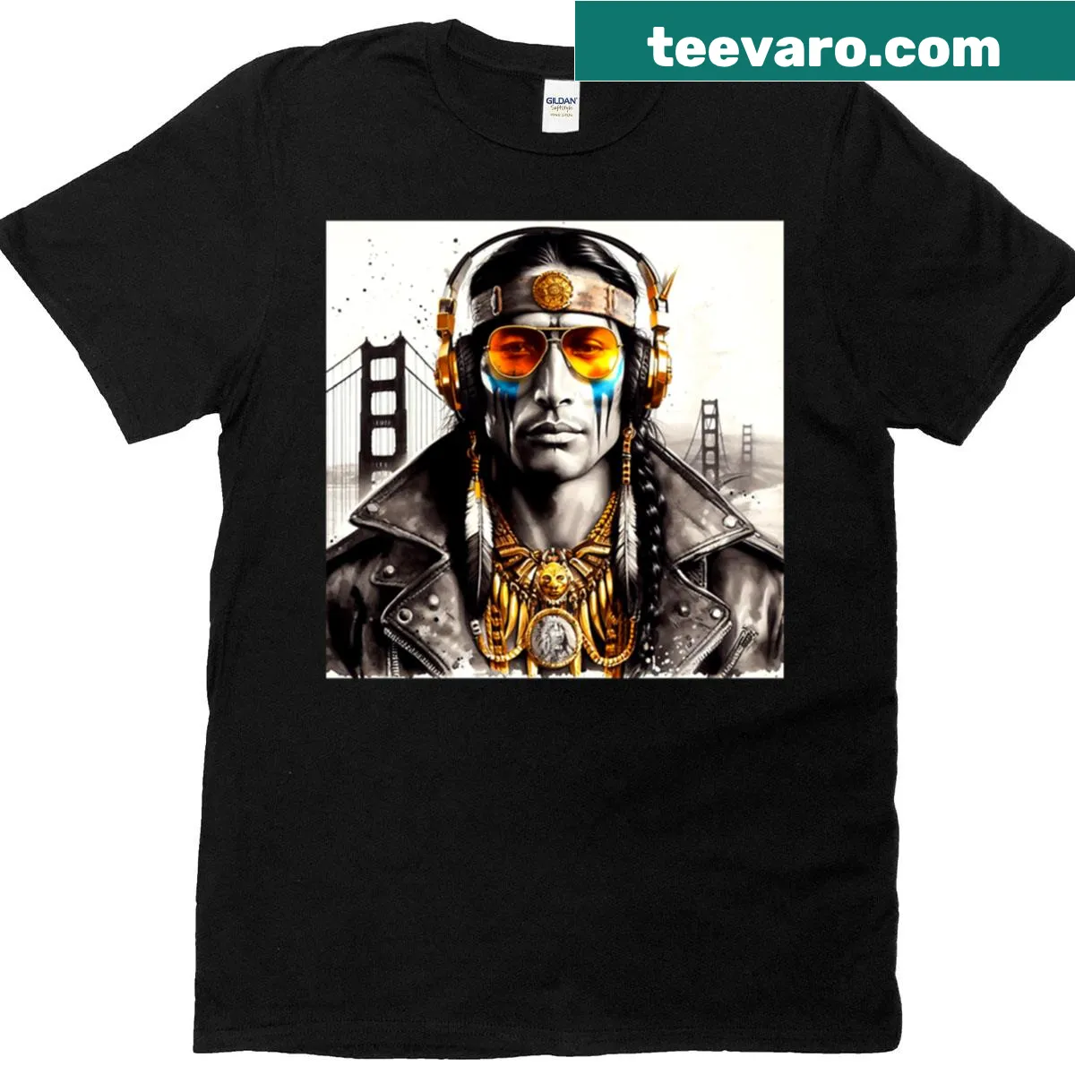 Alcatraz-themed graphic T-shirt — on a men's t-shirt