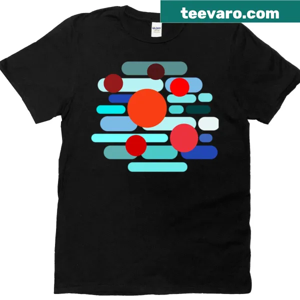 Illustration of a serene landscape on a T-shirt.