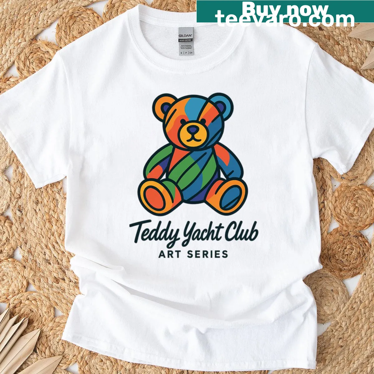 Oversized t-shirt featuring a playful teddy bear design for fun wear — on a men's t-shirt