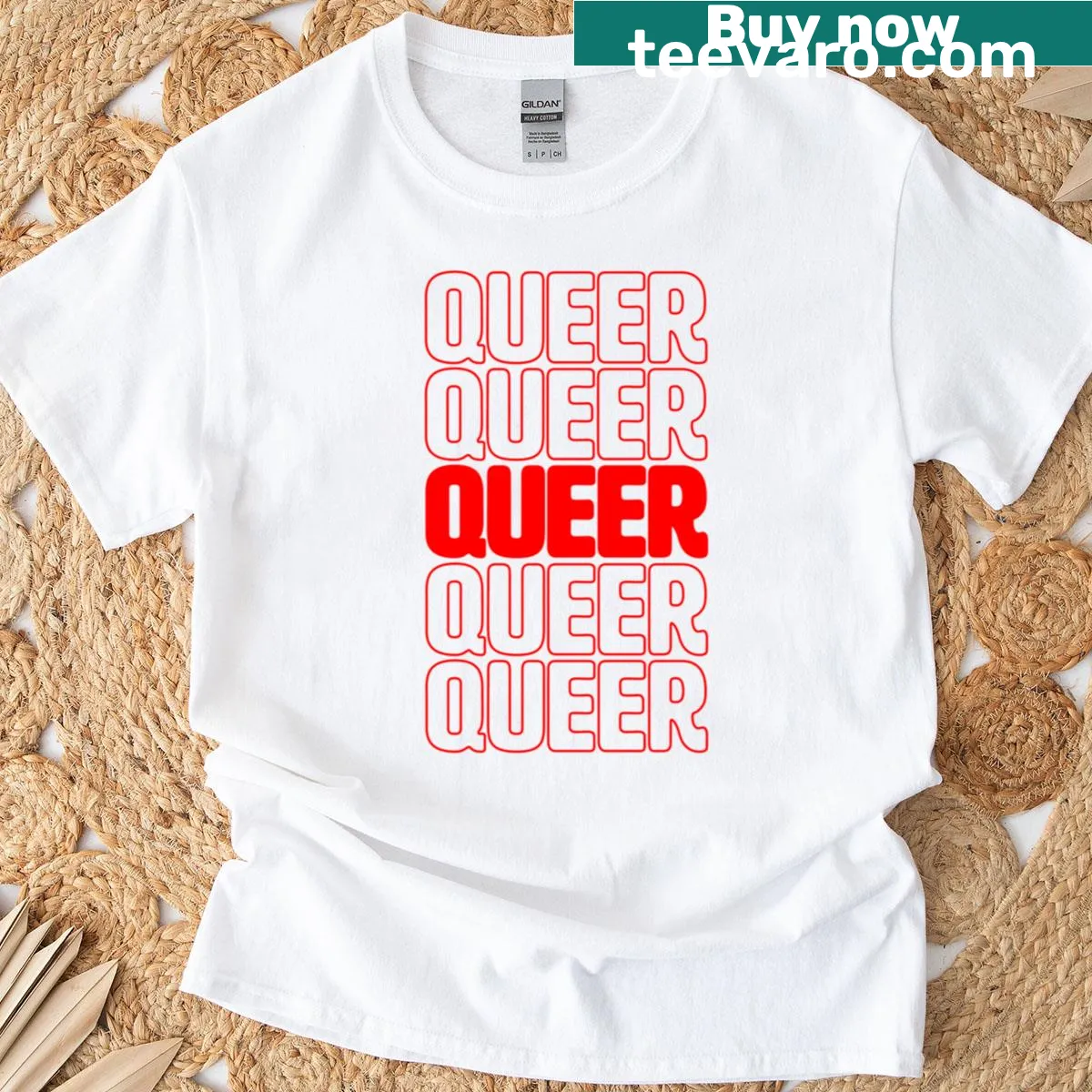 Queer-themed T-shirt parodying the phrase 'Thank You' with a playful twist. — on a men's t-shirt