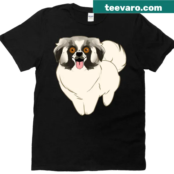 Oversized t-shirt featuring a cartoon of a large fluffy dog
