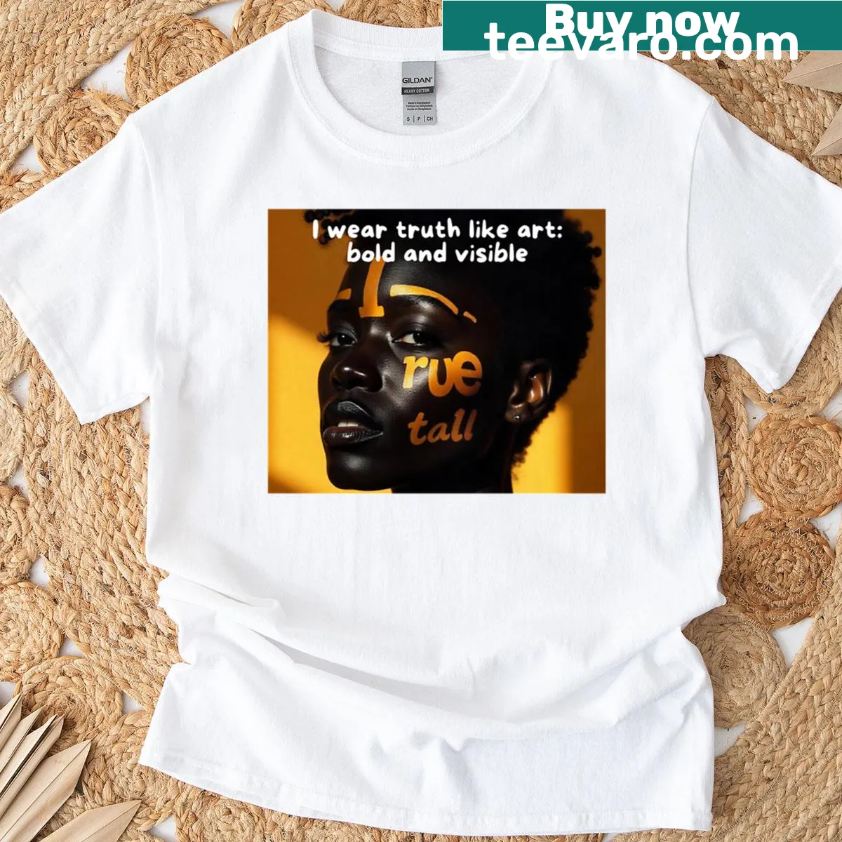 Oversized T-shirt with bold typography celebrating identity — on a men's t-shirt
