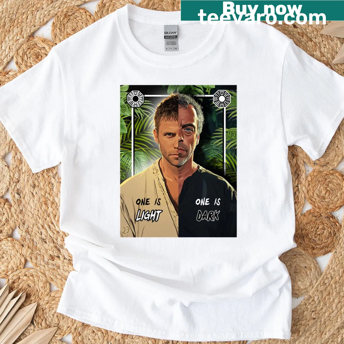 T-shirt featuring a graphic celebrating teamwork with the words 'Two Players'. — on a men's t-shirt