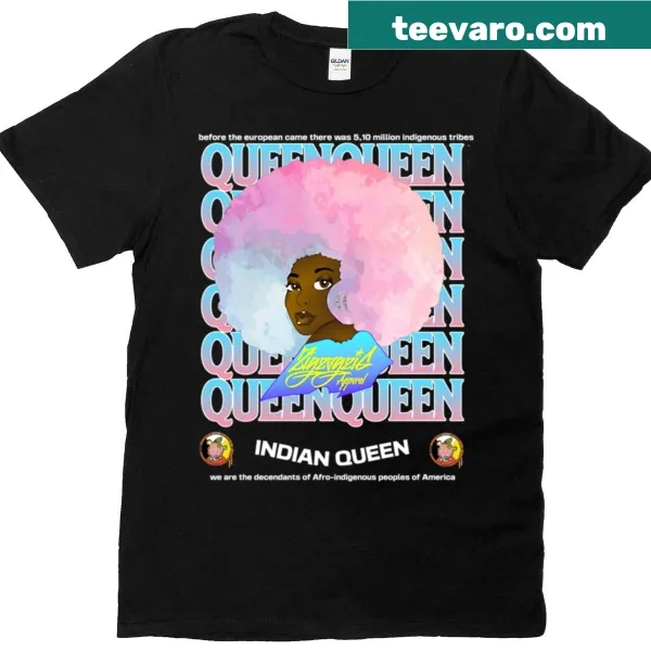 Pastel artwork depicting an Indian queen on a T-shirt