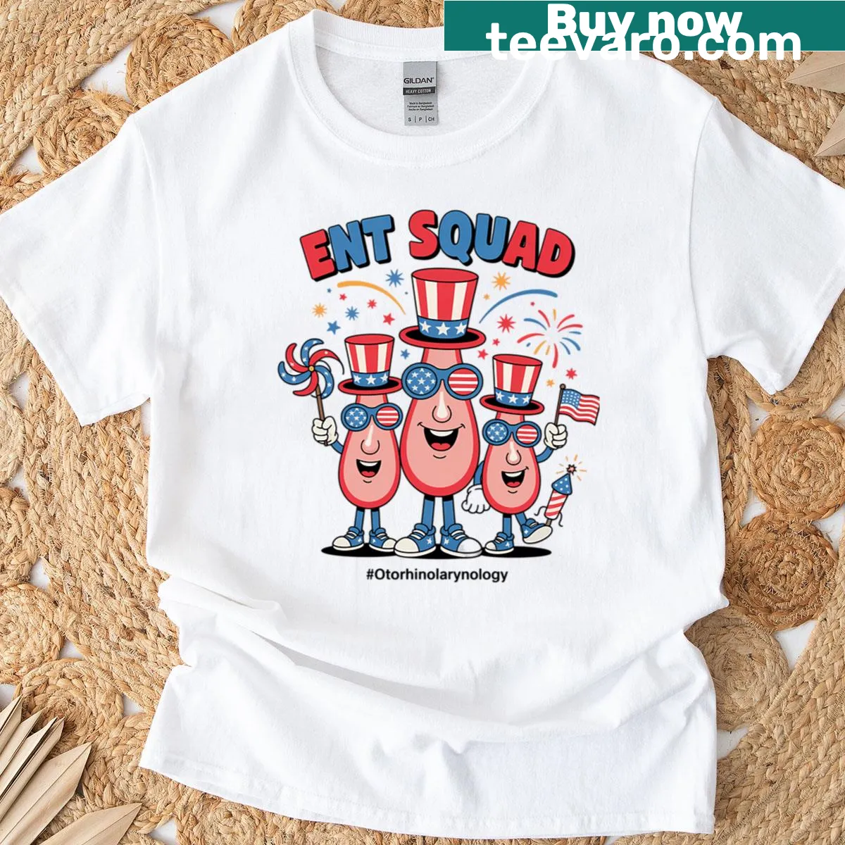 Otolaryngology themed shirt celebrating the Fourth of July — on a men's t-shirt