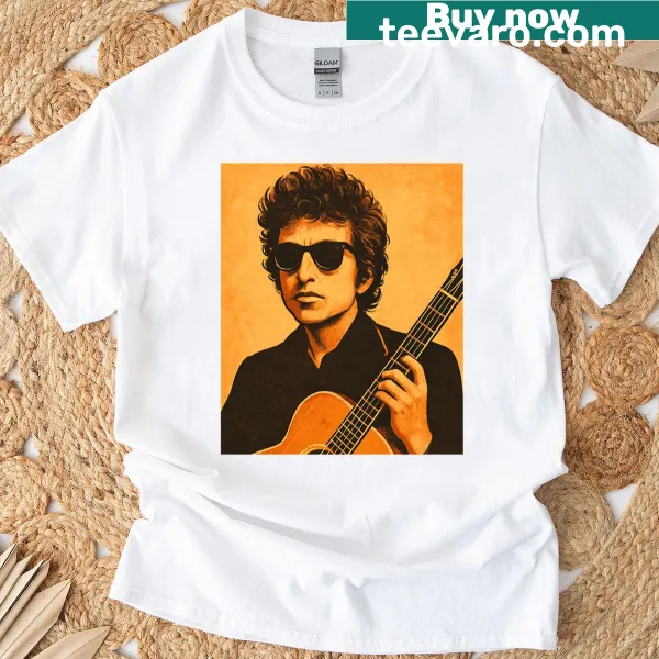 Artistic t-shirt celebrating 1960s folk music icons