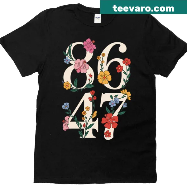 Funny floral T-shirt with anti-45 design and boho style