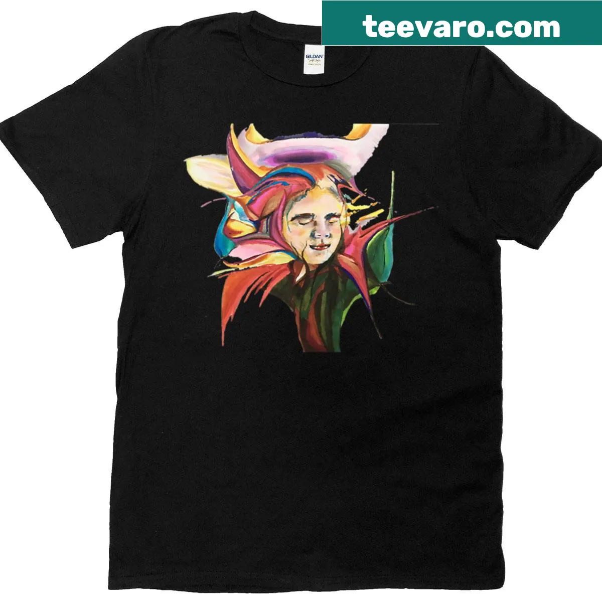 Oversized t-shirt featuring a whimsical floral illustration for nature lovers — on a men's t-shirt