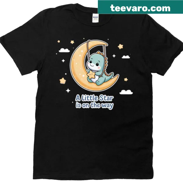 Cute dinosaur design T-shirt celebrating the arrival of a new baby