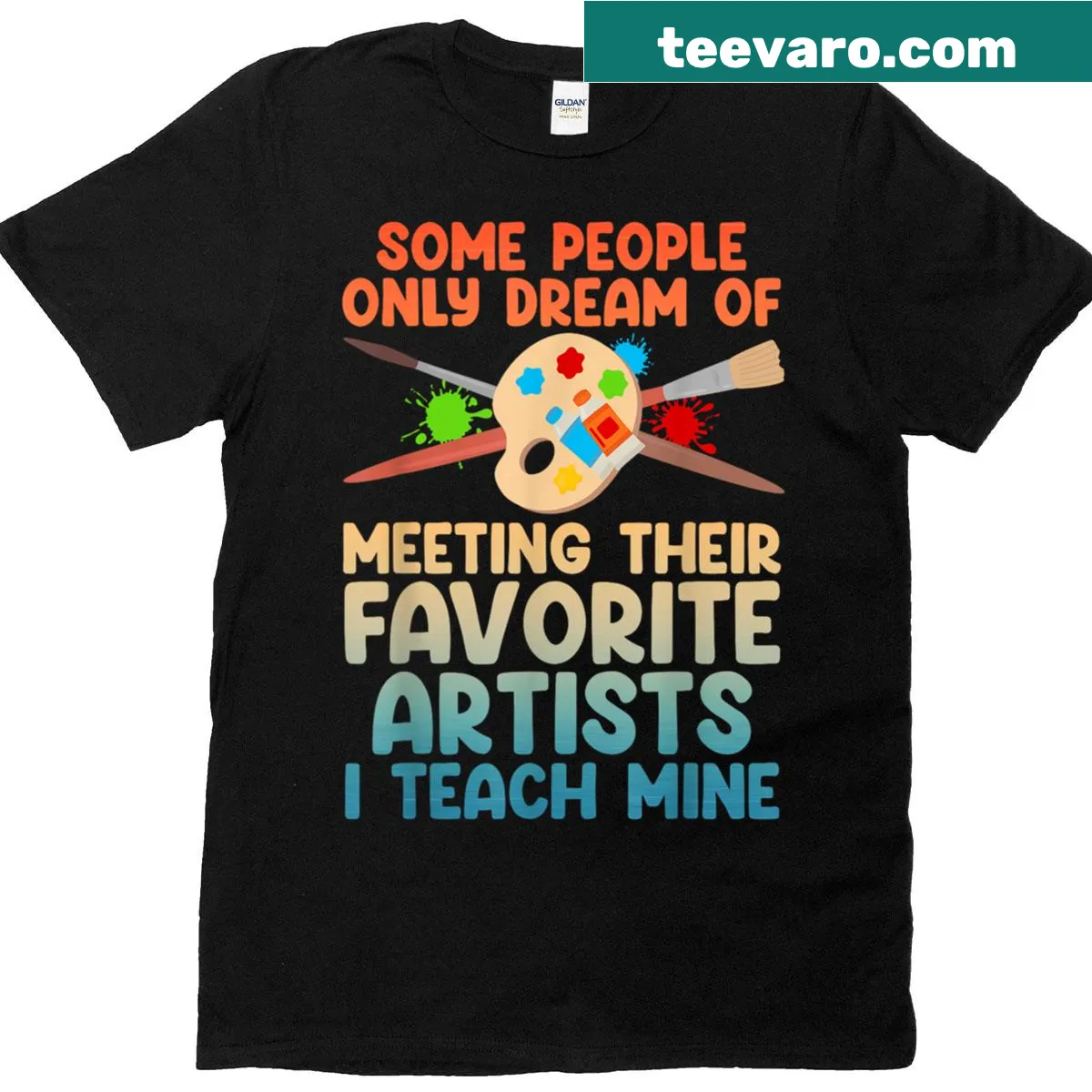 Art teacher appreciation design on a T-shirt celebrating educators in the arts. — on a men's t-shirt