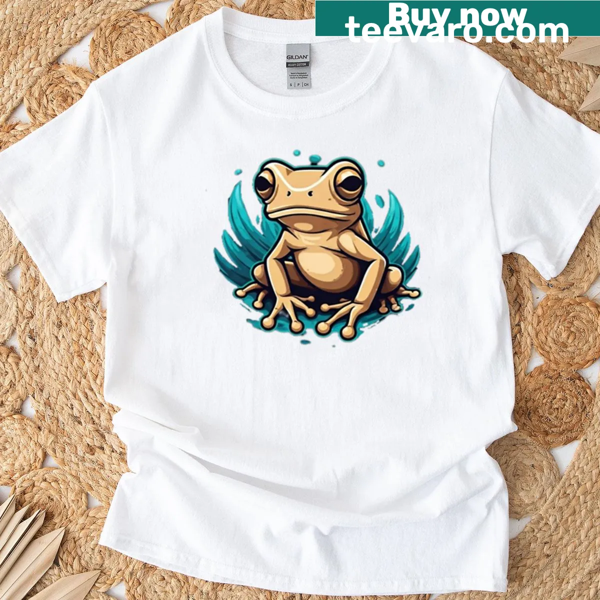 Illustration of coquí frog celebrating Puerto Rican culture — on a men's t-shirt