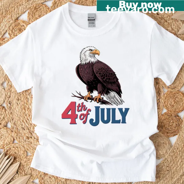 Bald eagle illustration for a patriotic 4th of July t-shirt