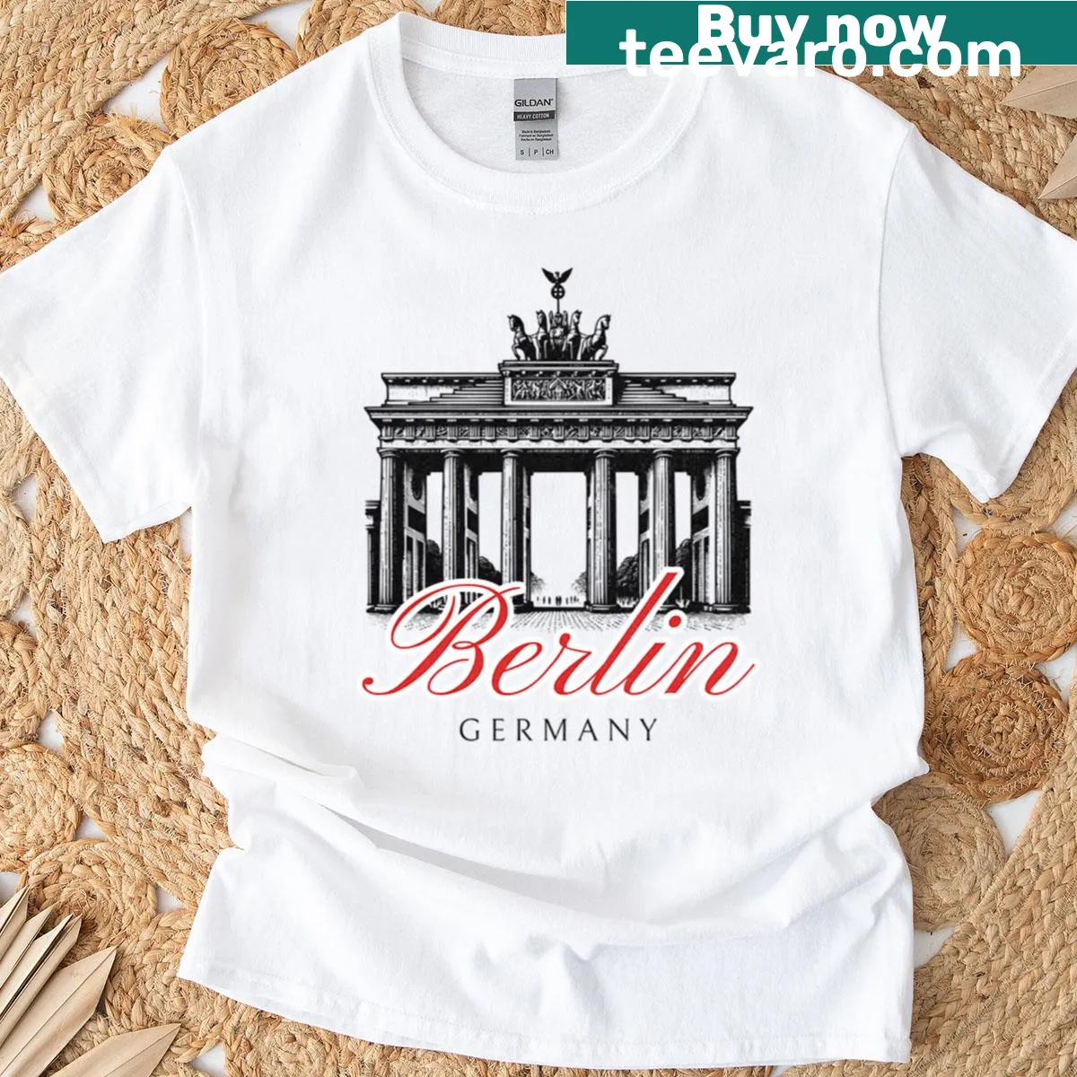 T-shirt featuring the Brandenburg Gate, a landmark of Berlin — on a men's t-shirt