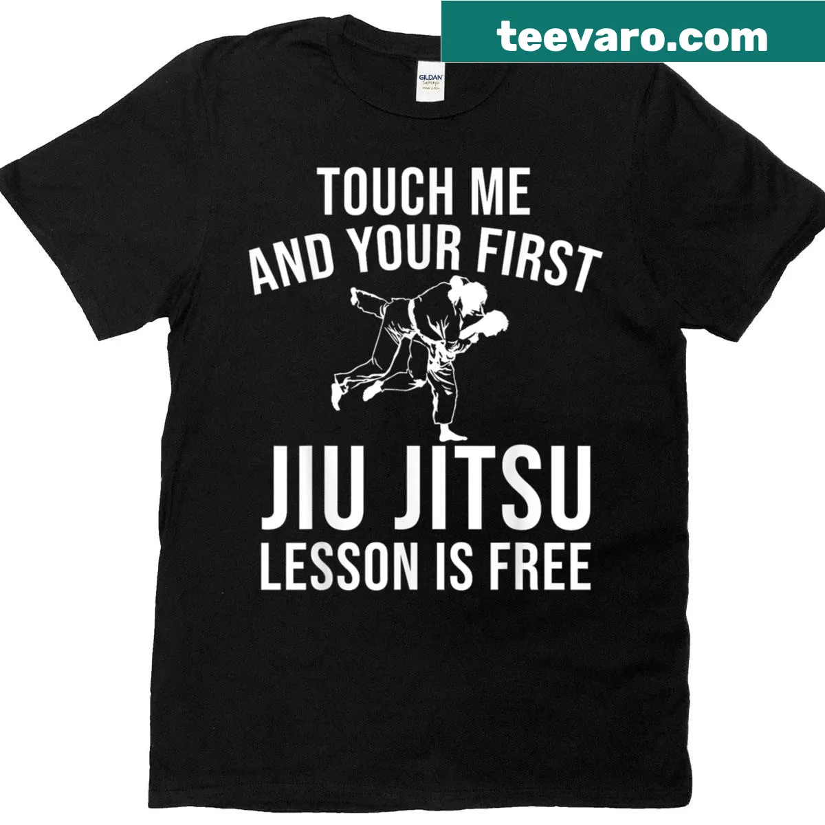 Jiu Jitsu T-shirt featuring dynamic art for BJJ lovers — on a men's t-shirt