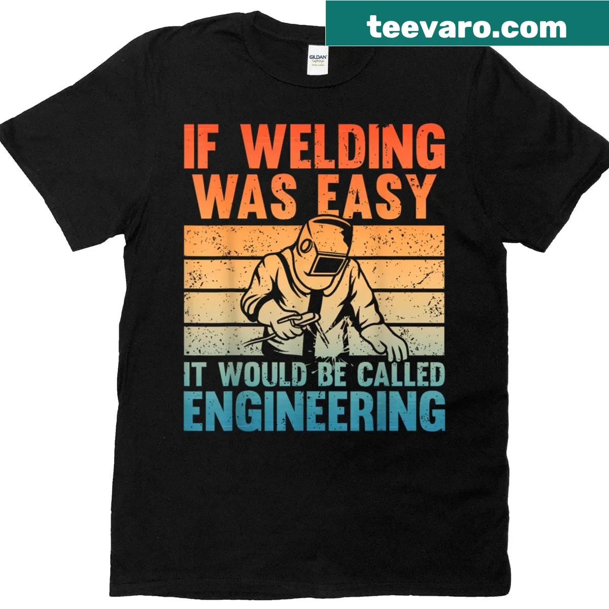 Welding-themed T-shirt for MIG and TIG welders — on a men's t-shirt
