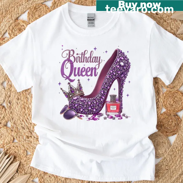 Birthday t-shirt with 'Birthday Queen' text design