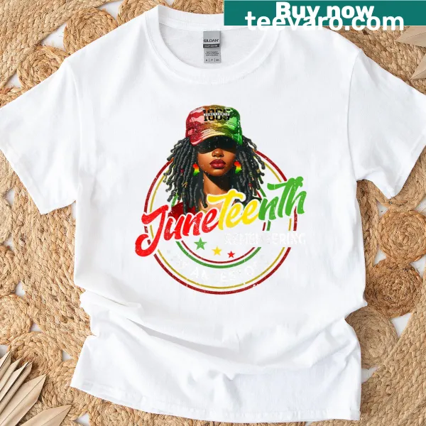 Juneteenth remembrance t-shirt featuring elegant typography