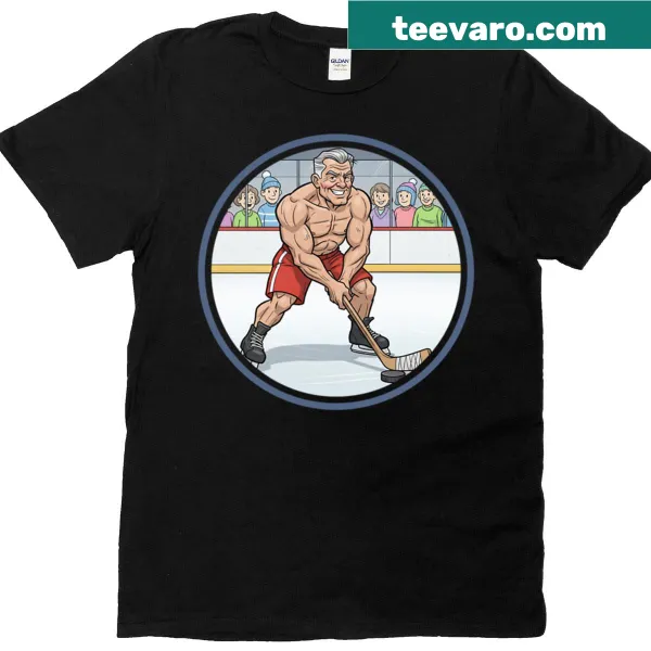 T-shirt for bodybuilder dads who love hockey