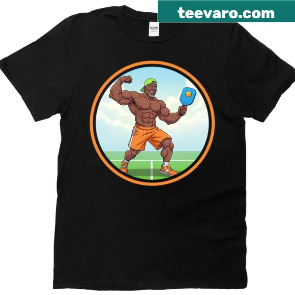Humorous Bodybuilder Daddy pickleball graphic T-shirt