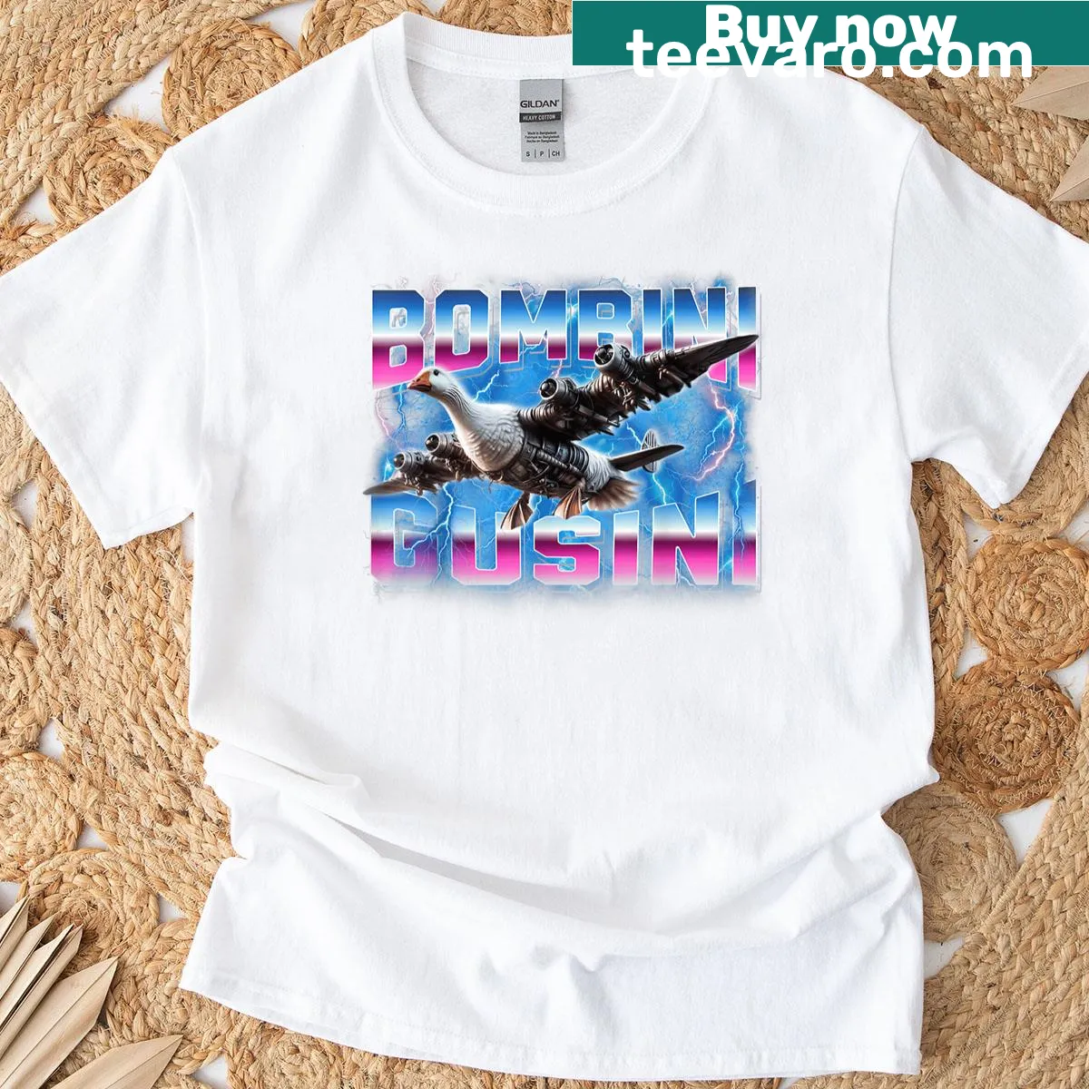 Humorous graphic design with quirky typography — on a men's t-shirt