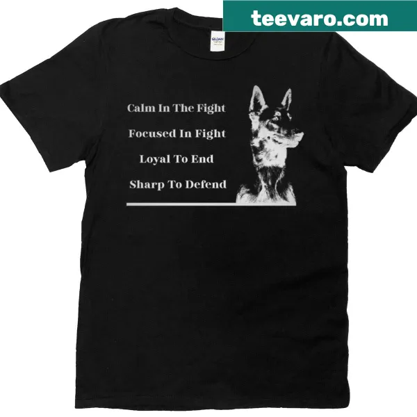 Illustration of a Belgian Malinois on a calm t-shirt design