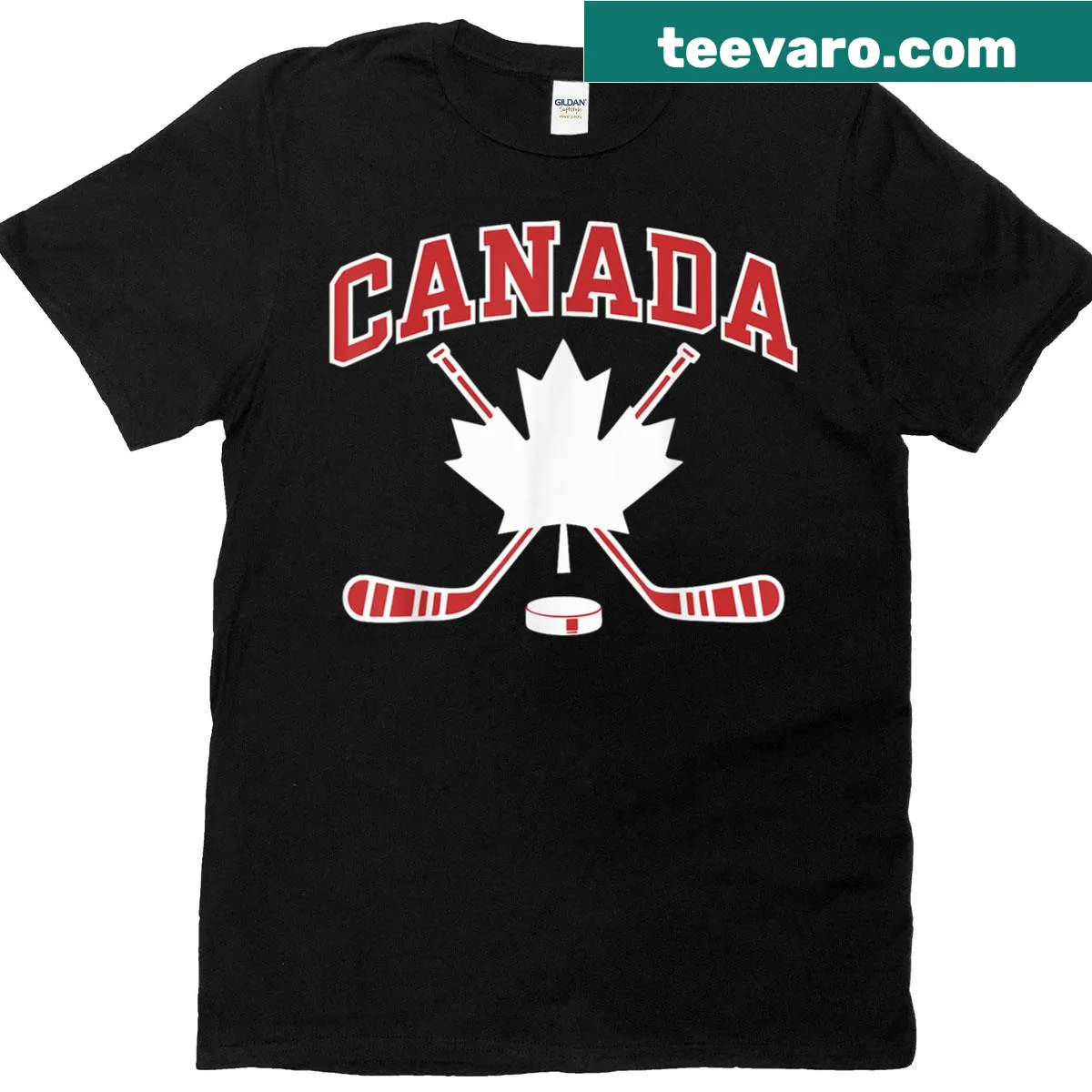 Canadian flag and maple leaf graphic T-shirt for Canada Day — on a men's t-shirt