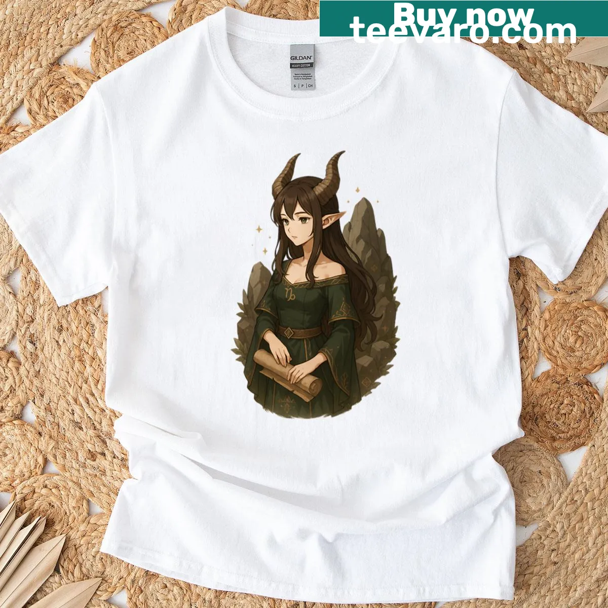 Emblematic graphic celebrating Capricorn on an oversized T-shirt — on a men's t-shirt