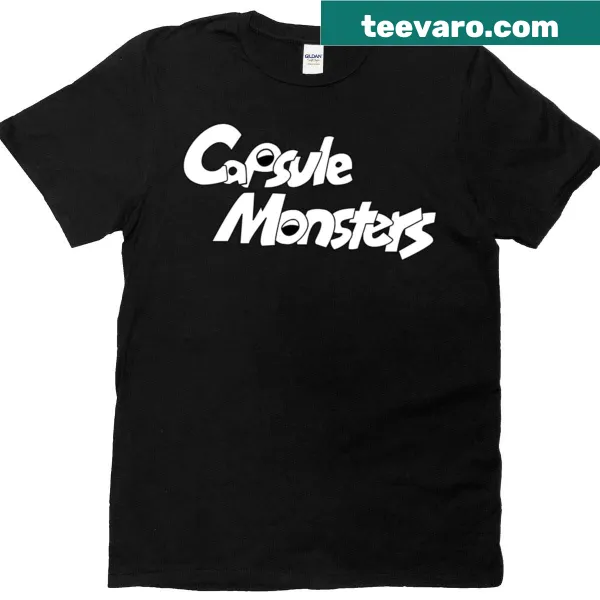Vintage-style t-shirt featuring capsule monsters and pocket balls
