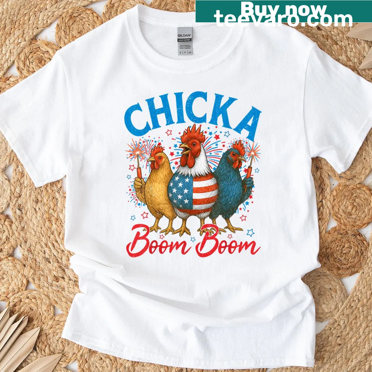 Illustration of the USA flag for Independence Day celebration — on a men's t-shirt
