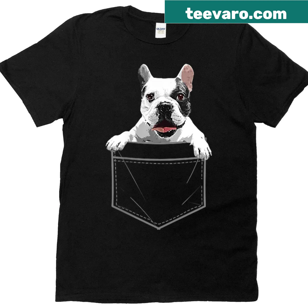 Whimsical French bulldog graphic T-shirt for dog lovers — on a men's t-shirt