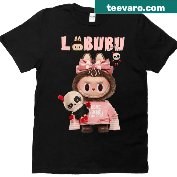 Funny Labubu monster graphic on a T-shirt for fans of humor