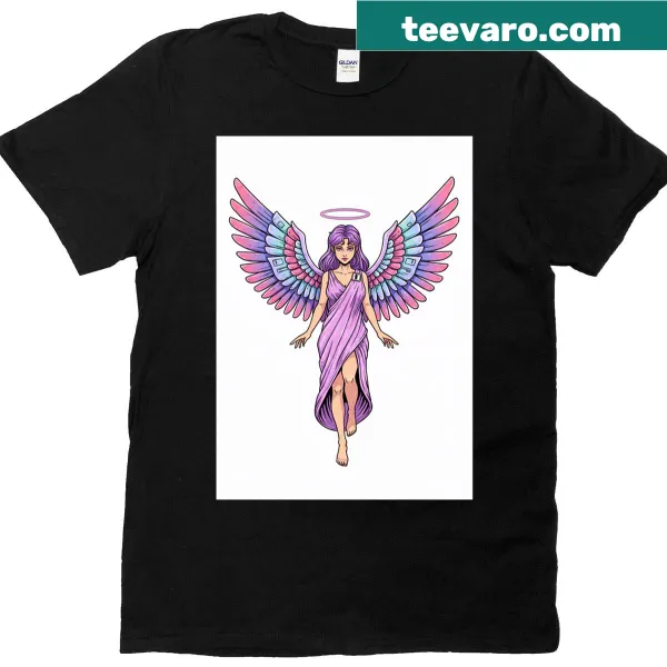 Cyber Angel t-shirt with tech wings illustration
