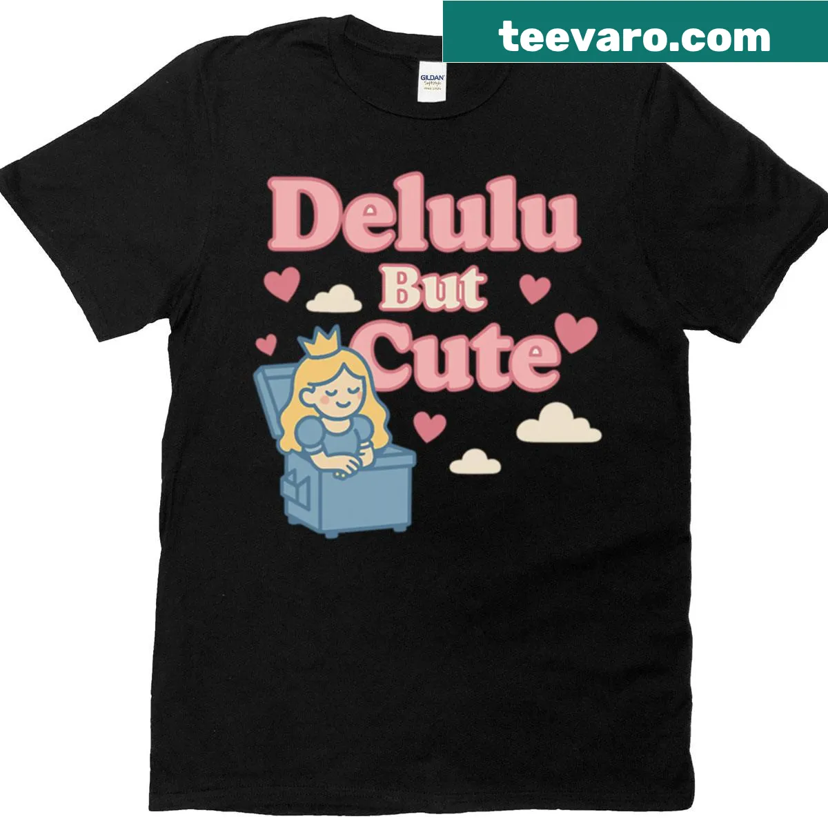 Illustration of a cute princess in her own universe on a t-shirt — on a men's t-shirt