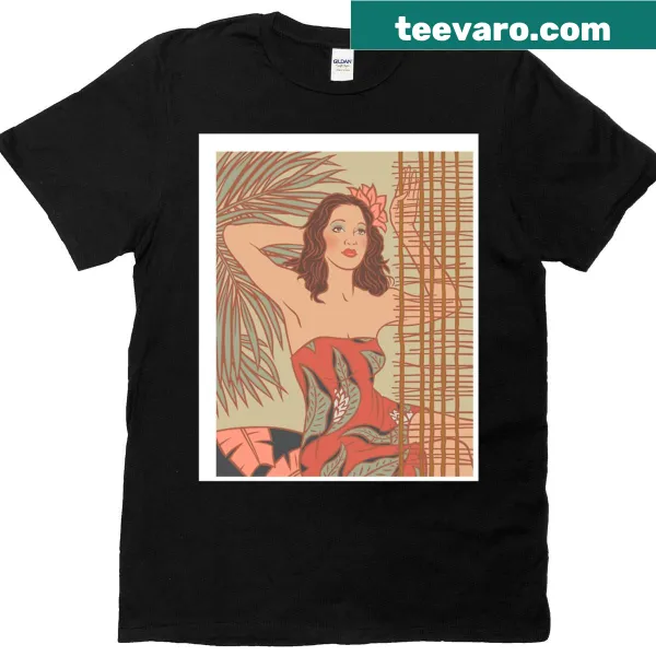 Illustration of Dorothy Lamour on a vintage graphic t-shirt