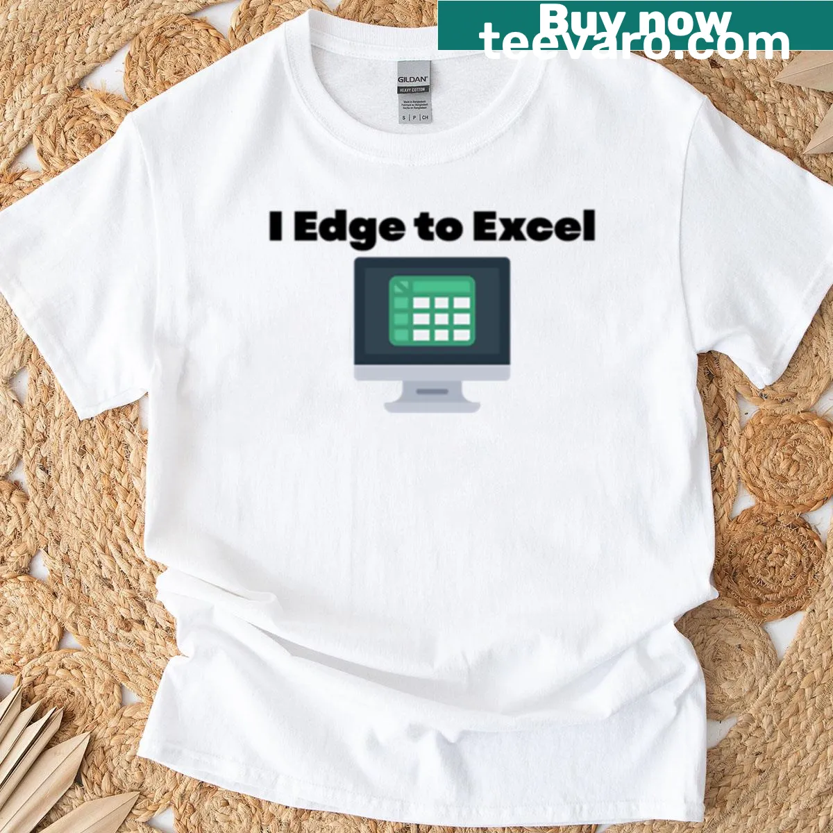Motivational typography design on an Edge To Excel T-shirt — on a men's t-shirt