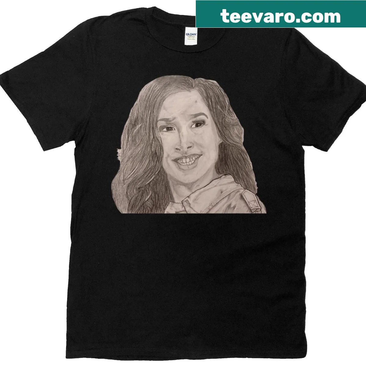 Illustrative t-shirt featuring Eileen Leahy S15 Golden Time portrait — on a men's t-shirt
