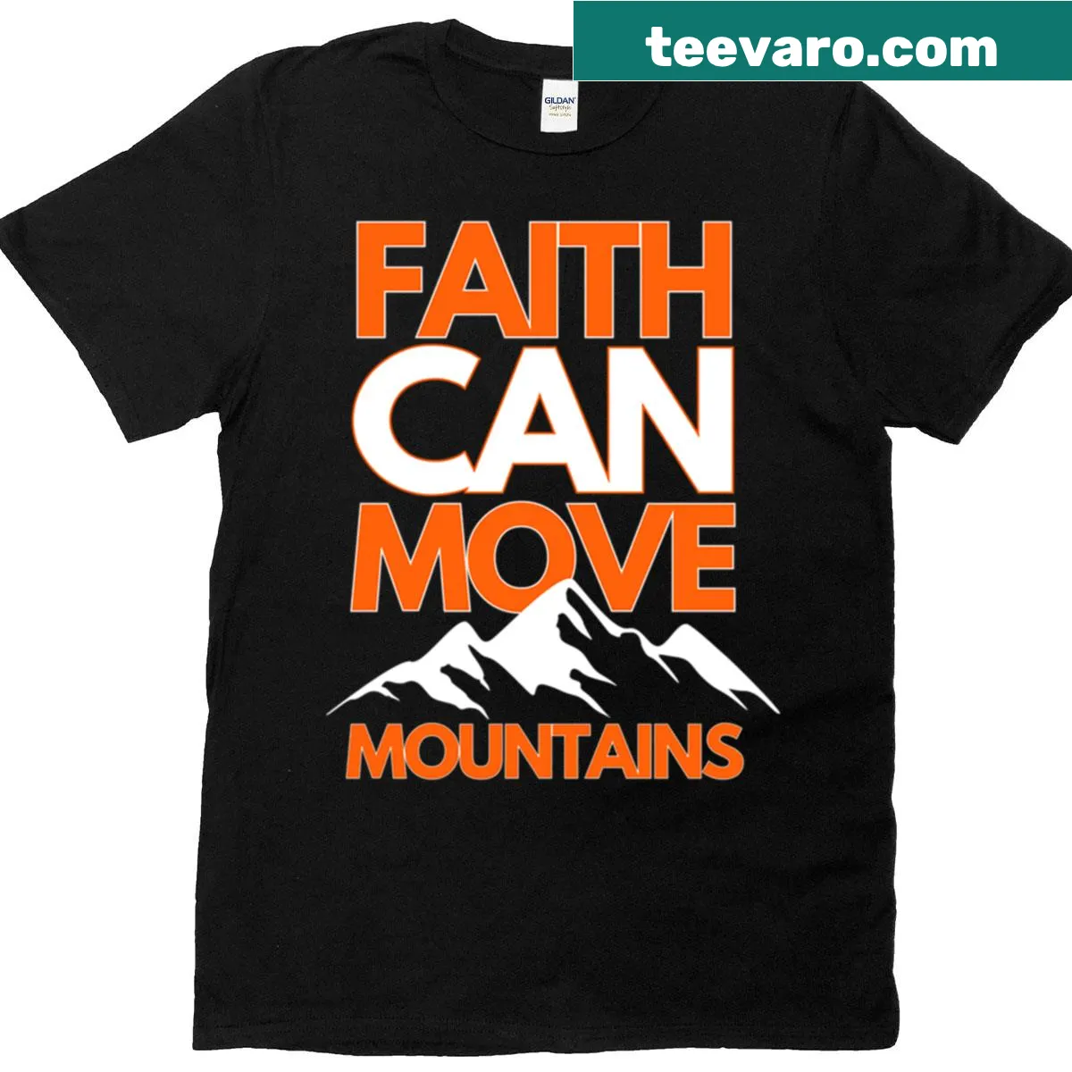 Inspirational typography on a faith-themed t-shirt — on a men's t-shirt