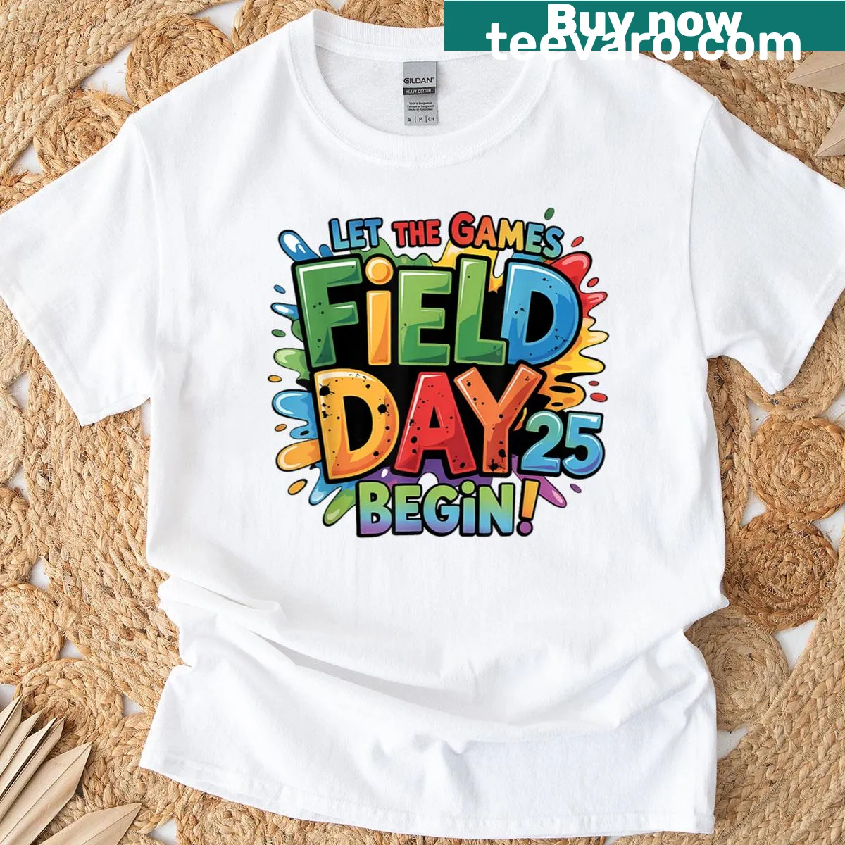 Bold text design saying 'Let the Game Begin!' on a teacher's t-shirt — on a men's t-shirt