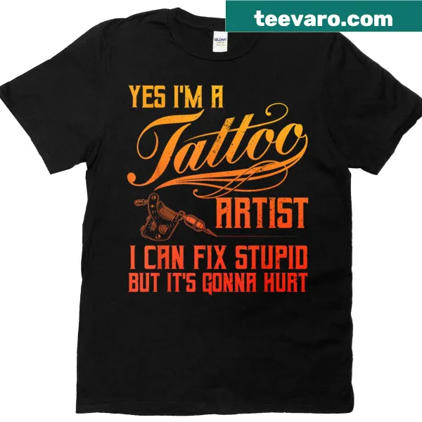 Humorous tattoo artist graphic on a T-shirt